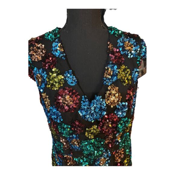 Anthropologie Eva Franco Glenna Sequined Midi Dress Size 8 - Picture 6 of 11